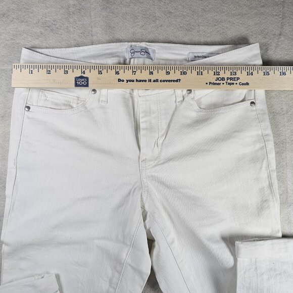 NEW Jessica Simpson Slim White Rolled Pants Size 28 – Chic, Modern & Flattering - Picture 3 of 7